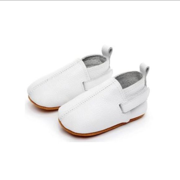 CANASH & CO.: WHITE BABY/TODDLER GENUINE LEATHER SHOES - Picture 1 of 6